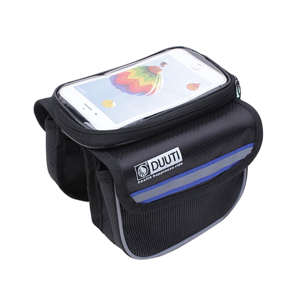 DUUTI Bolsa delantera para bicicleta Servicio prolongado Material premium Colores surtidos Bolsa impermeable para ciclismo Soporte para teléfono Accesorios para bicicletas Azul S Methold OD003220-04