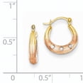 thumbnail image 3 of 14K & White and Rose Rhodium Flower Hoop Earrings, 3 of 3