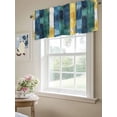 thumbnail image 6 of Navy Blue Stripe Curtain Valances for Windows, Vintage Yellow Geometric Abstract Kitchen Valance Window Treatment, Light Filtering Block Curtains for Bathroom/Bedroom/Living Room 60'' x 18'', 6 of 9