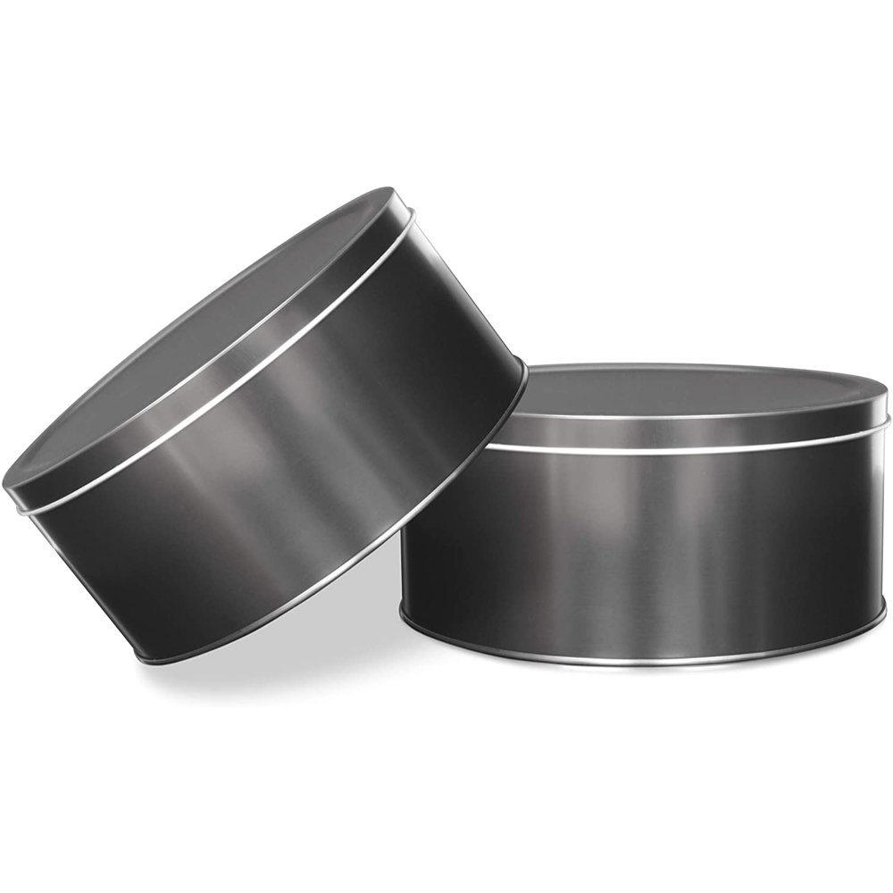 Decorae Black Chalkboard Cookie Tins (Set of 2); Round Baking and Cake