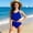 Blue, variant on Cethrio Girls Bikini Swimsuits, Two Piece Pleated High-waisted Beach Bathing Suits Swimwear Pink Size 14
