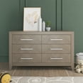 thumbnail image 3 of Child Craft Kieran 55" Interlocking 6-Drawer Double Dresser for Nursery or Bedroom, Anti-Tip Kit, Herringbone, Crescent Gray, 3 of 9