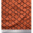 thumbnail image 1 of Soimoi Orange polyester Crepe Fabric Brush Stroke Abstract Print Fabric by Yard 52 Inch Wide, 1 of 3