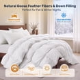 thumbnail image 2 of Unikome Heavyweight Goose Down Feather Fiber Comforter, Natural Fill Warm Quilted Duvet Insert, Baffle Box Design, Soft Quiet Fabric, King 106 x 90 in, White, 2 of 9