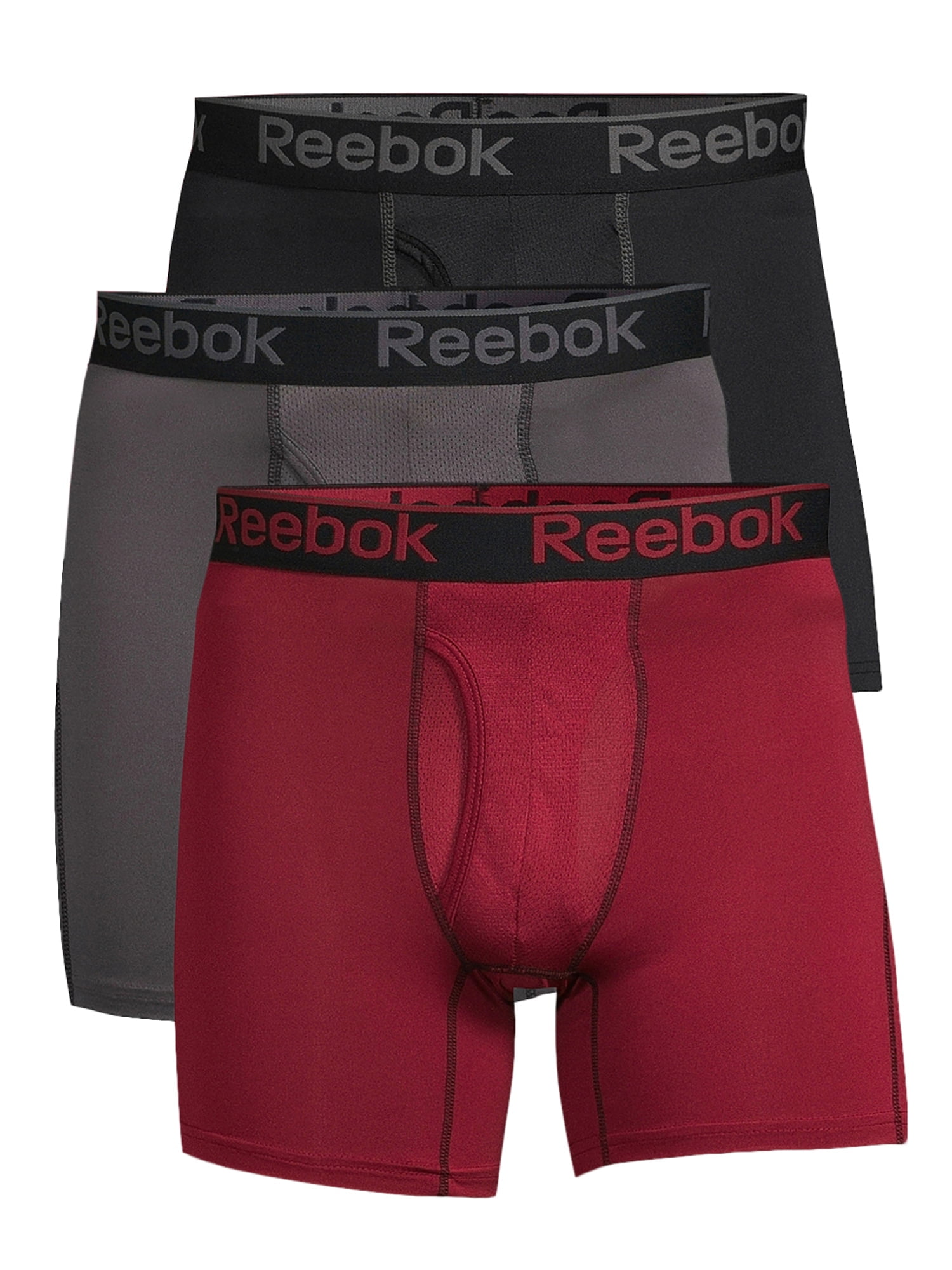 Reebok Men's Pro Series Performance Boxer Brief Reg. Length Underwear, 6 in