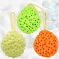 thumbnail image 1 of 3 paquetes de esponja de baño, esponja corporal natural con textura de panal, esponja de baño vegetal para bebés, mujeres, hombres, esponjas de baño corporales, 3 colores, 1 of 4