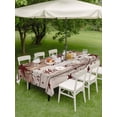 thumbnail image 4 of Outdoor Tablecloth with Umbrella Hole for Patio/Picnic/Party/Camping, Vintage Farmhouse Waterproof Table Cloth Rectangle Table Cover Washable, Brown Country Star Berries Wooden Grain (60"x 120"), 4 of 8