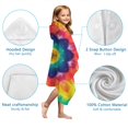 thumbnail image 7 of Colorful Rainbow Tie Dye Spiral Pattern Hooded Bath Towel，50"x30" for Ages 3 To 12 Kids, Quick Dry Lightweight Soft Microfiber Hood Beach Towel Cover Up for Kids, 7 of 7