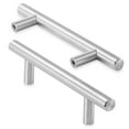 thumbnail image 2 of Cauldham Solid Stainless Steel Euro Style Cabinet Pull Handle - 6" Long Brushed Nickel Design 3-3/4" (96mm) Hole Centers - Pack of 10, 2 of 6