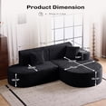 thumbnail image 2 of MELLCOM 93'' Modular Sectional Boneless Sofa, L Shaped Cloud Couches with Memory Foam Seating＆Wide Armrest Design, Sofa Couch for Living Room, Bedroom, No Assembly Required (Black, Right Hand Facing), 2 of 5