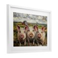 thumbnail image 2 of Stupell Industries Rustic Lodge Classic Barnyard Pigs in Countryside White Framed Print Under Glass, 23 x 17, by Petals Prints Design, 2 of 8
