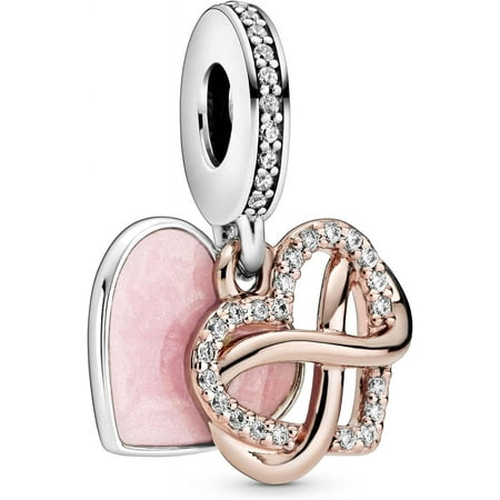 Pandora Sparkling Infinity Heart Dangle Charm Bracelet Charm Moments Bracelets - Stunning Women's Jewelry - Made Rose, Sterling Silver, Cubic Zirconia & Enamel no box