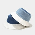 thumbnail image 2 of CoCopeaunts Denim Bucket Hat Fisher Outdoor Blue White Patchwork Summer Men's Fisherman Hat New Foldable Ladies Basin Cap, 2 of 8