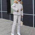 thumbnail image 5 of CQONEPT Women's Down Jumpsuit Padded Windbreaker Waterproof Snow Ski Pants Insulated Warm Winter Outdoor Puffy Pant Gray L, 5 of 5