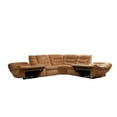 thumbnail image 3 of Emett Power Recliner Sectional Sofa, Cupholder, Orange Chenille 139in, 3 of 3
