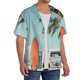 thumbnail image 2 of Balery Vintage Surf Van Beach Camisa Casual de Manga Corta con Botones para Hombre, Texturizada, Estilo Cubano, para Playa, Verano-Large, 2 of 5