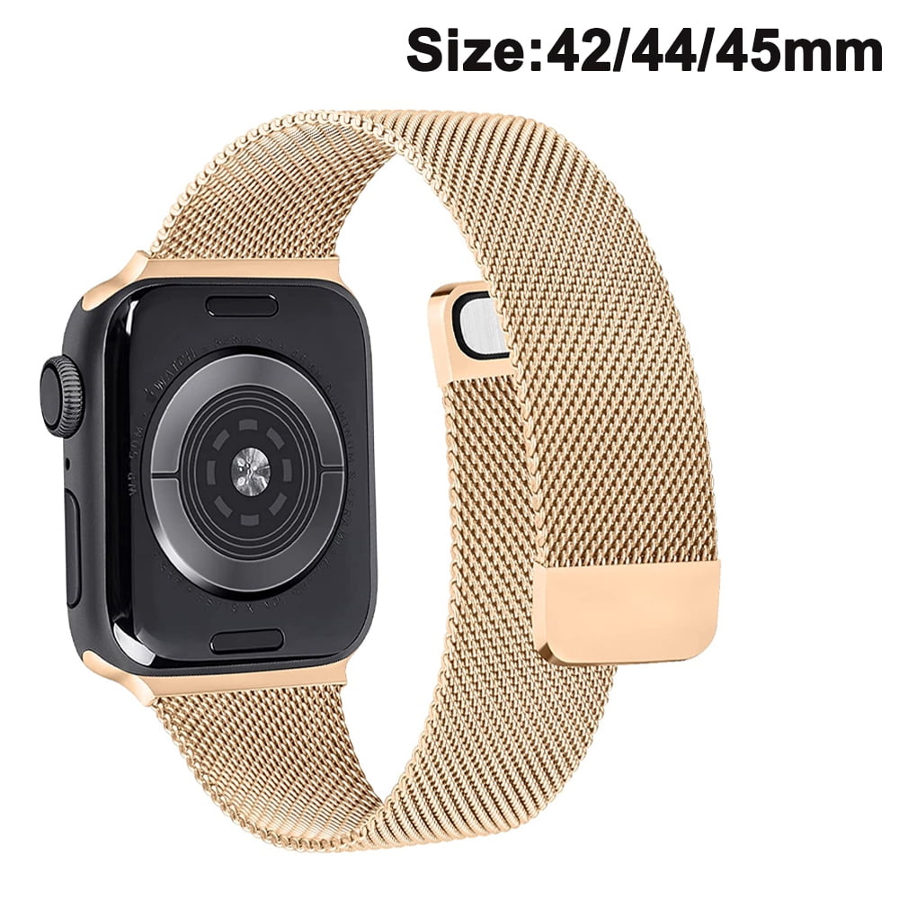 Metal Band Mesh Stainless Steel Magnetic Closure Compatible with Apple  Watch Band, Sport Watch Strap for Women Men Compatible for iWatch Series -  Walmart.com