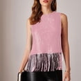 thumbnail image 4 of Womens Tank Tops 1PC Set Sparkly Fringe Sleeveless Crewneck Sequin Tassel Club Outfit Going Out Tops for Women, 4 of 4