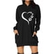 thumbnail image 1 of Vestido de sudadera con capucha de manga larga con estampado de corazón de amor del día de San Valentín para mujer Pompotops  hdfakjf2102, 1 of 1