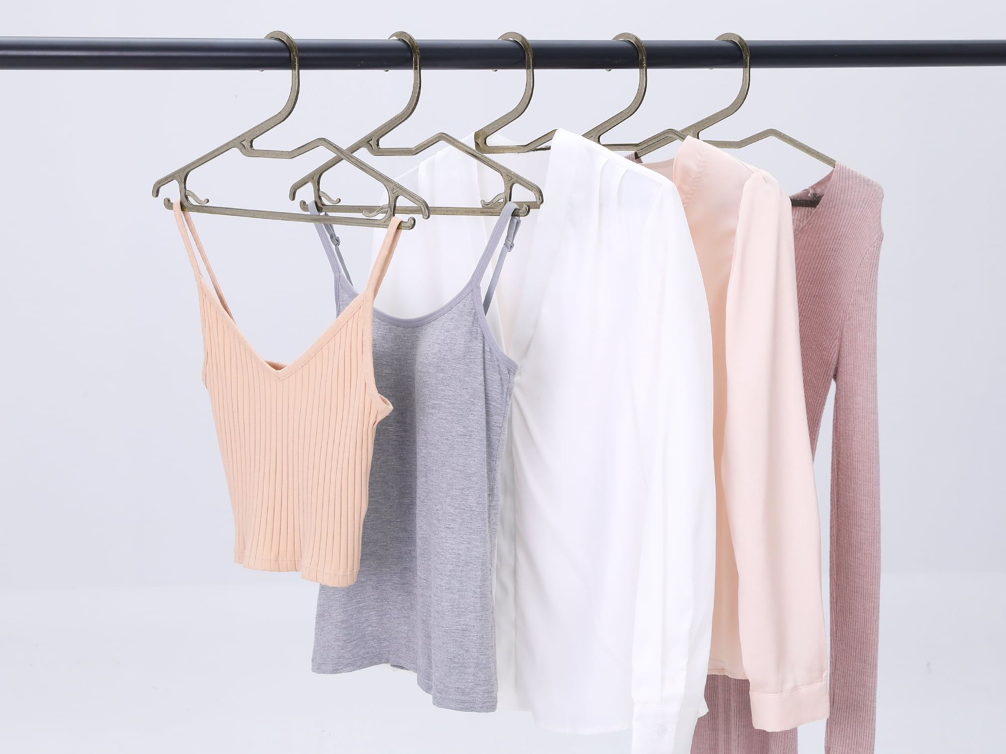 Unique Bargains Plastic Durable Space Saving Clothes Hangers 10 Packs Gray