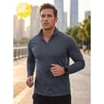 thumbnail image 5 of Xidunhg Men's Quarter Zip Pullover Long Sleeve, Moisture Wicking Quick Dry Athletic Shirt for Running Golf Gym Workout Casual, 5 of 13