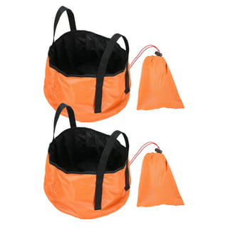 B013 Collapsible Bucket with Handle - Foldable Water Bucket for Easy Storage | Durable & Portable Folding Bucket for Camping, Hiking (Orange)