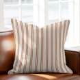 thumbnail image 5 of Throw Pillow Covers 24x24 Inch, Orange Stripes Decorative Pillow Cases for Couch Sofa Bed, Minimalist Vertical Lines Vintage Cotton Linen Square Home Decor Pillowcases with Hidden Zipper, 5 of 9