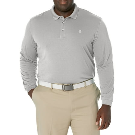 IZOD Men's Golf Long Sleeve Tournament Polo Shirt, Griffin, X-Large