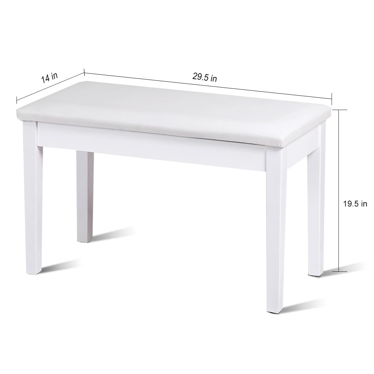 Giantex Piano Bench w/Seat Storage Cabinets, PU Leather Piano Bench, Wooden Piano Stool w/Locking Hinge, Perfect for Pianist, Beginner, Home & Comercial Use, White