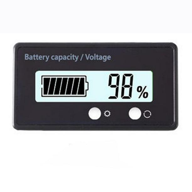 HLYCare Waterproof LCD Battery Capacity Monitor Gauge Meter,12V/24V/36V/48V Lead Acid Battery Status Indicator,Lithium Battery Capacity Tester Voltage Meter Monitor BLUE Backlight 