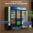 thumbnail image 4 of 56 Cu Ft Commercial Beverage Cooler - 3 Glass Door Display Fridge, High-Capacity for Restaurant, Bar, Shop, 4 of 8