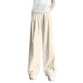 thumbnail image 6 of Women's Spring Satin Straight Leg Pants Loose Casual Comfort Fit, 6 of 7