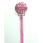 Personalized Name Hearts Pacifier Clip