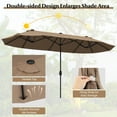 thumbnail image 5 of Amijoy 13FT Double-sided Patio Umbrella w/ Crank Handle Umbrella Base Safety Lock Tan, 5 of 8