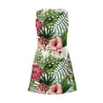 thumbnail image 5 of Qwertyu Hawaiian Dresses for Women Sleeveless Palm Tree Tropical Print Summer Beach Sundress Crew Neck Loose Fit Casual Vacation Tank Dress Green XL, 5 of 5