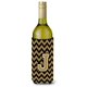 thumbnail image 1 of Letra J Chevron Negro Y Oro Botella De Vino Bebida Aislador Hugger Cj1050-Jliterk, 1 of 1