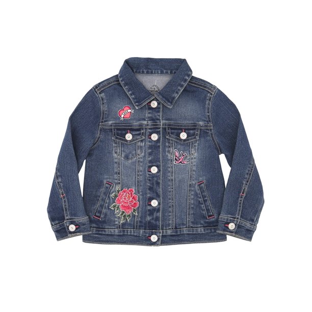 Patches Denim Jacket (Toddler Girls)