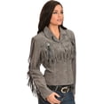 thumbnail image 2 of Scully Western Jacket Womens Leather Beaded Fringe Fitted L152, 2 of 5