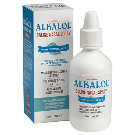 Alkalol SALINE NASAL SPRAY 50ml 1.69oz Each (Best Post Nasal Drip Solution)