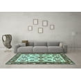 thumbnail image 3 of Ahgly Company Indoor Square Oriental Light Blue Traditional Area Rugs, 7' Square, 3 of 4