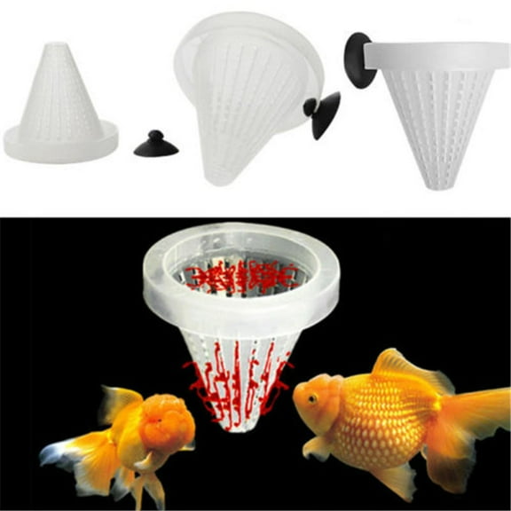 Besufy Fish Feeder,5Pack/Set Aquarium Fish Tank Feeder Food Blood Worm Cone Funnel Feeding Tool
