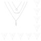 thumbnail image 1 of Guardurnaity Unique Chain Necklace Universal Aesthetic Jewelry Leaves Chokers Sweater Valentines Accessories Layered Necklaces Day for Women Plata 10piezas, 1 of 6