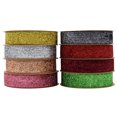 thumbnail image 4 of Xiao Hua rollos de cinta de terciopelo metálico brillante gris oscuro de 0,98 pulgadas de ancho, cinta de metal brillante, utilizada para cintas navideñas, cintas decorativas navideñas, 4 of 5