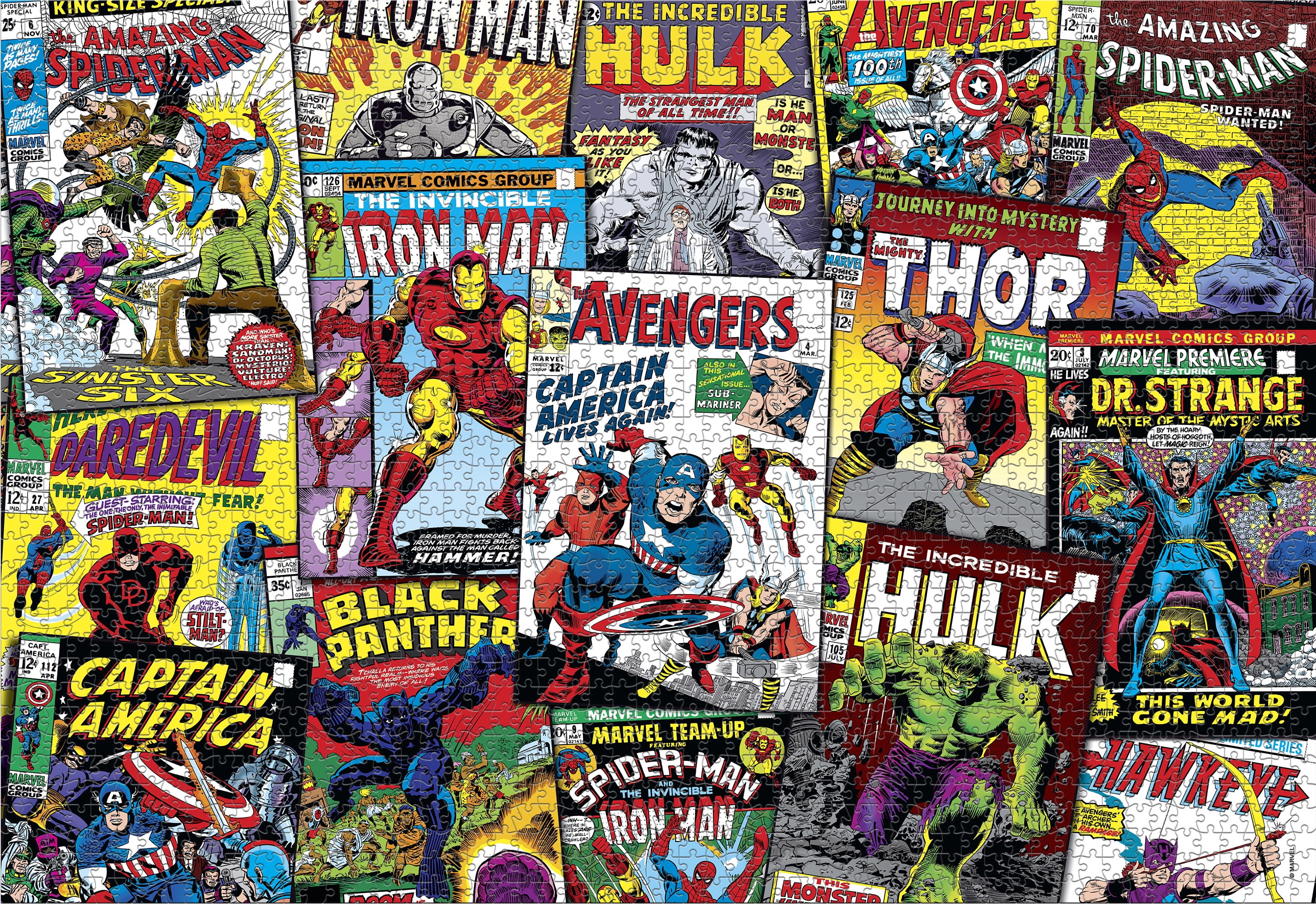 Buffalo Games Marvel Comic Collage 2000-Piece Interlocking Jigsaw Puzzle for Adults Ages 14+