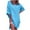 Blue, variant on Antinious Women Short Sleeve Round Neck Solid Slit Hem Casual Dress