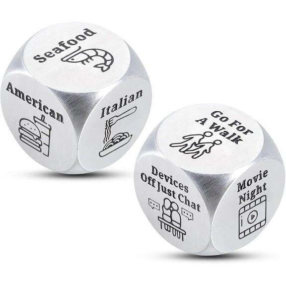 Santa Swap Gift Exchange Dice Christmas Stocking Stuffers for Adults Christmas Party Gift for Women Men Christmas Games for Family Party Secret Santa Gifts for Wife Husband White Elephant Gift 2PC
