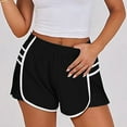 thumbnail image 2 of Riforla Women's Running Shorts High Waisted Pleated Contrast Color Short Shorts for Women Black M, 2 of 8