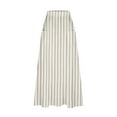 thumbnail image 5 of GigrtiJin Womens Stripe Midi Skirts Plus Size Loose a Line Elastic High Waisted Skirt Casual Fashion Skirt with Pocket, 5 of 5