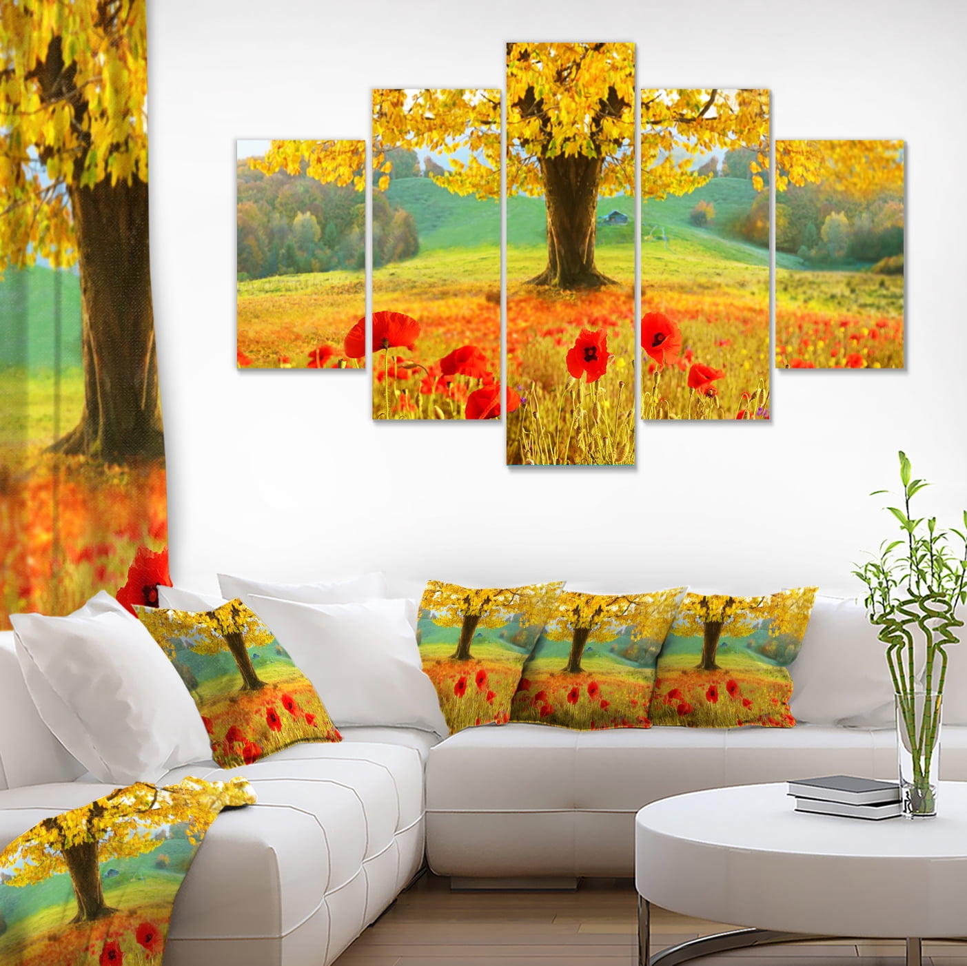 Designart 'Beautiful Autumn Yellow Tree ' Floral Canvas Art Print