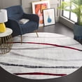 thumbnail image 2 of SAFAVIEH Skyler Elouise Geometric Striped Area Rug, Ivory Grey/Red, 6'7" x 6'7" Round, 2 of 7